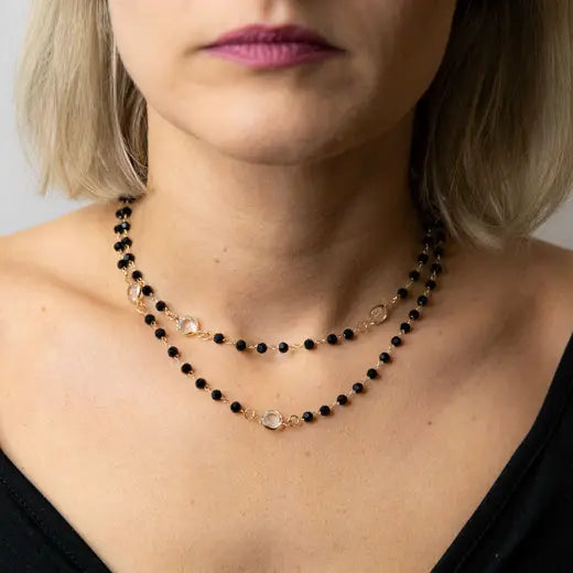 MILA || Double Necklace with Black Onyx