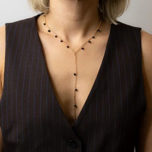 MIRA || Necklace with Black Stones