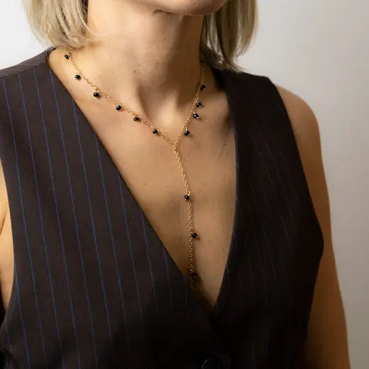 MIRA || Necklace with Black Stones
