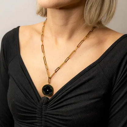ADELA || Necklace with a Black Flower