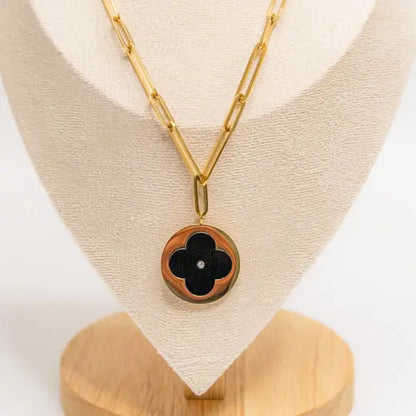 ADELA || Necklace with a Black Flower