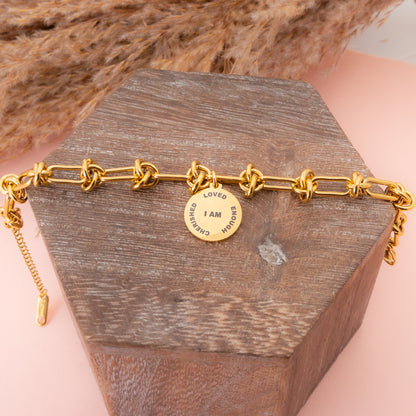"I AM ENOUGH" Gold Affirmation Bracelet