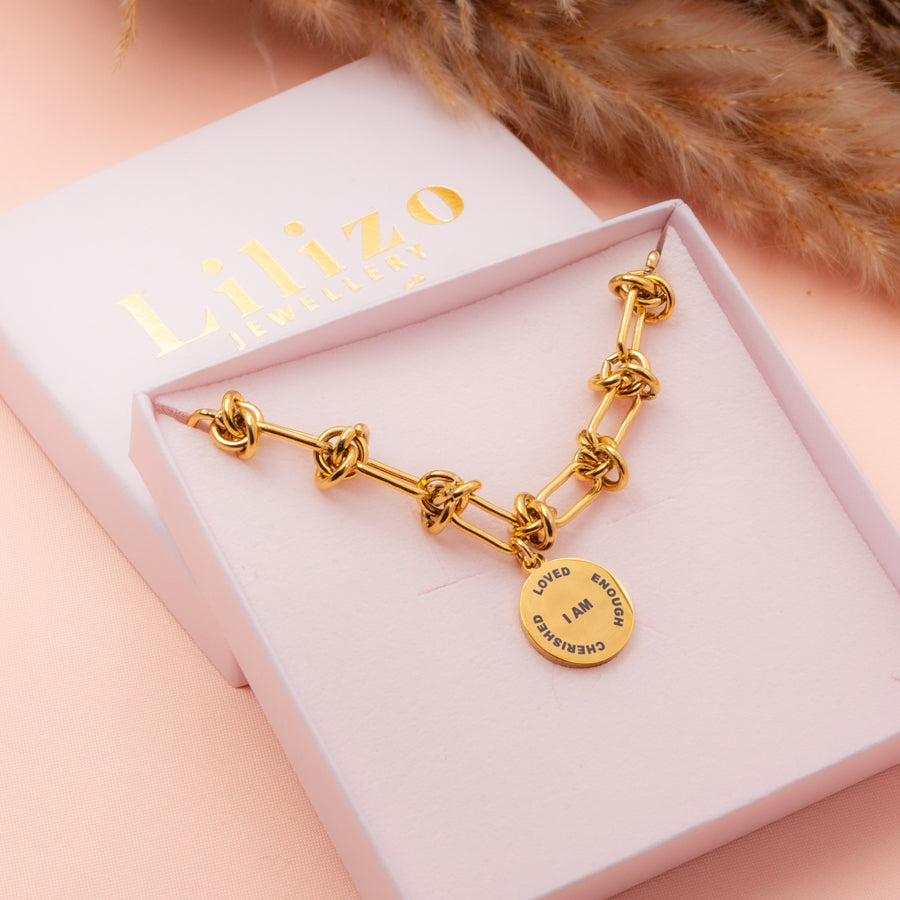"I AM ENOUGH" Gold Affirmation Bracelet