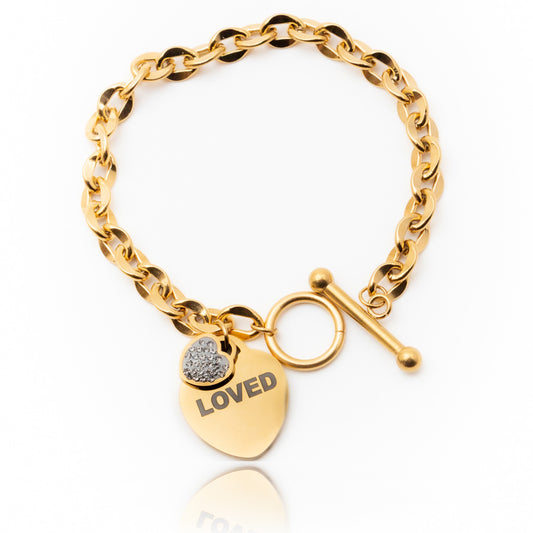 Inspirational "LOVED" Heart Bracelet