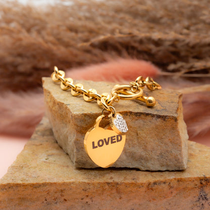 Inspirational "LOVED" Heart Bracelet