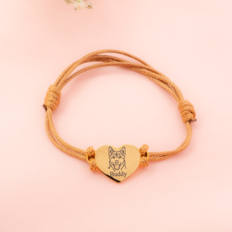 Personalised Pet Heart Bracelet
