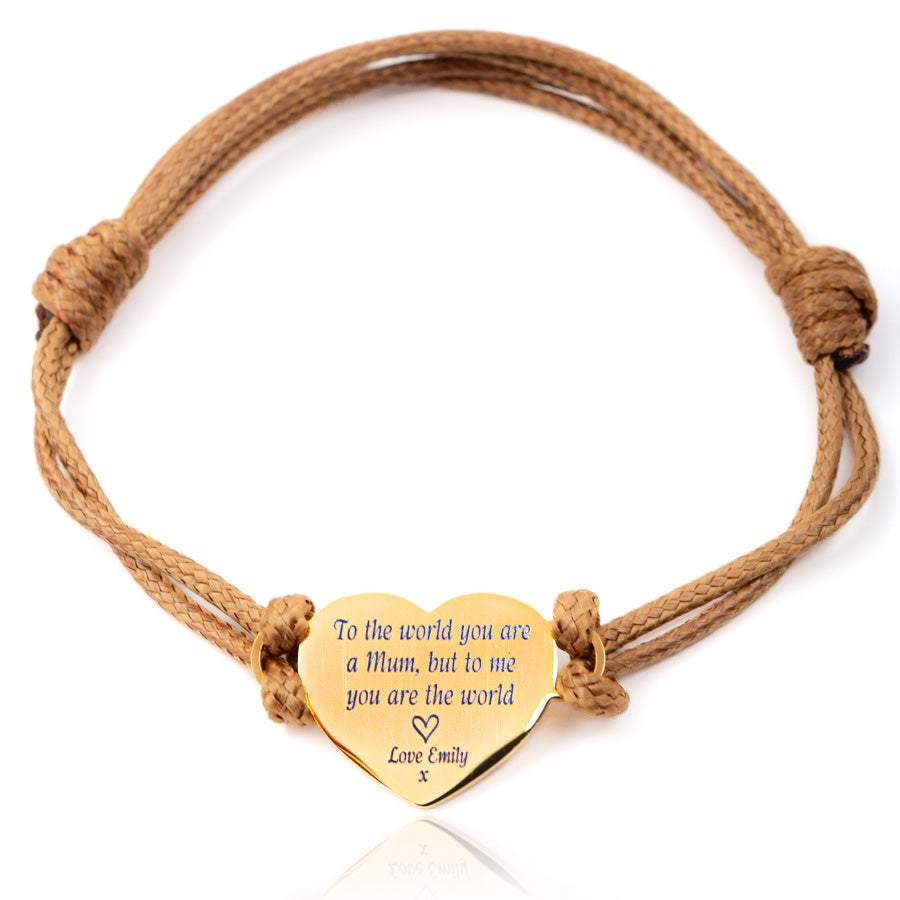 Personalised Mum's Heart Bracelet (Customisable Message)