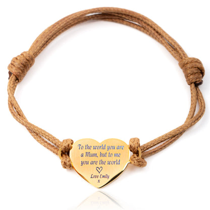 Personalised Mum's Heart Bracelet (Customisable Message)