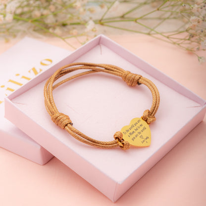 Personalised Mum's Heart Bracelet (Customisable Message)