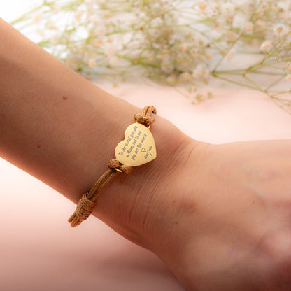 Personalised Mum's Heart Bracelet (Customisable Message)